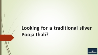 Looking for a traditional silver Pooja thali?