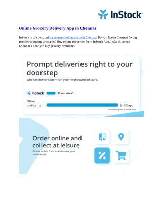 Online Grocery Delivery App in Chennai - InStock