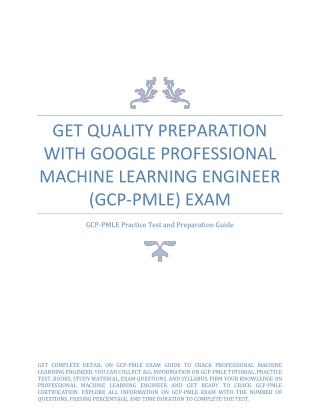 Get Quality Preparation with Google GCP-PMLE Exam