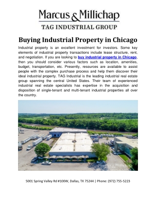 Buying Industrial Property in Chicago