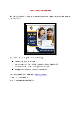 Free SAP IBP Online Demo