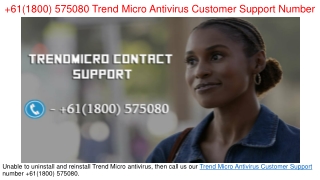 61(1800) 575080 Trend Micro Customer Support Number