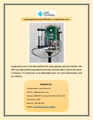 Lung Capacity Exercise Machine | Lungtrainers.com