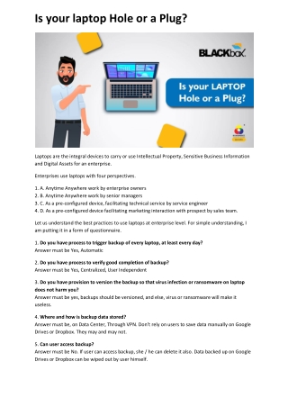 Is your laptop Hole or a Plug?