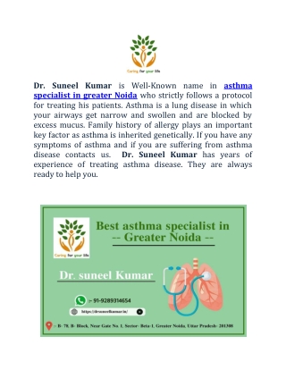 Best asthma specialist in greater Noida