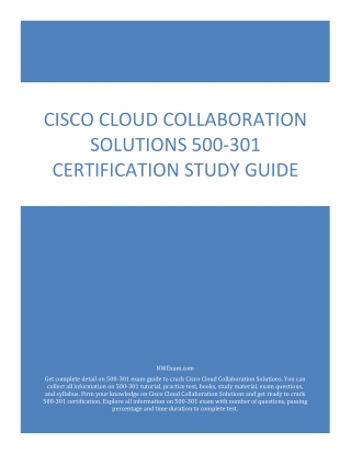 Cisco Cloud Collaboration Solutions 500-301 Certification Study Guide