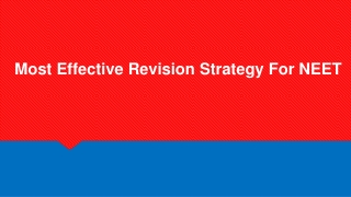 Most Effective Revision Strategy For NEET