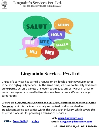 Language Translation Company In Delhi NCR, India And Worldwide
