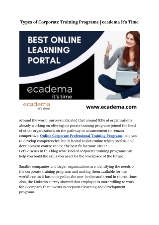 Types of Corporate Training Programs _ ecadema It’s Time