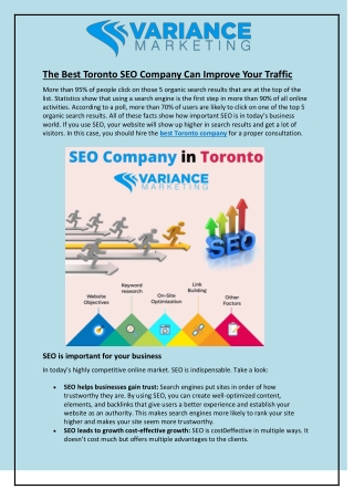 The Best Toronto SEO Company Can Improve Your Traffic