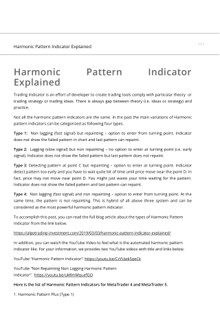 Harmonic Pattern Indicator Explained