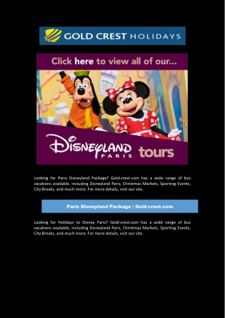 Paris Disneyland Package | Gold-crest.com