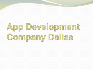 Mobile App Development Company Dallas, TX