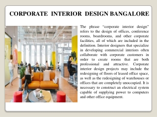 Corporate Interior Design In Bangalore
