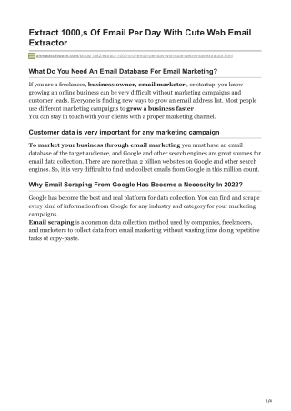 1Extract 1000s Of Email Per Day With Cute Web Email Extractor