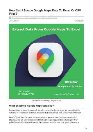 How Can I Scrape Google Maps Data To Excel Or CSV Files
