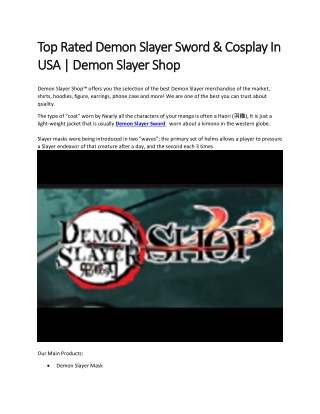 Top Rated Demon Slayer Sword & Cosplay In USA  Demon Slayer Shop