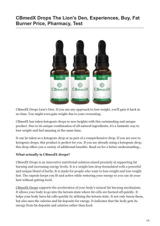 CBmedX Drops Reviews