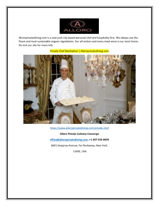 Private Chef Manhattan | Alloroprivatedining.com