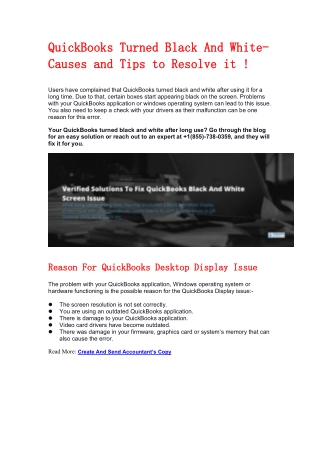 QuickBooks Turned Black And White- Causes and Tips to Resolve it