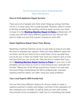 Tips You Should Know About Washing Machine Repair