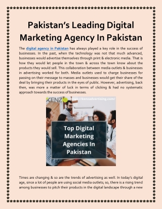 Pakistan’s Leading Digital Marketing Agency In Pakistan