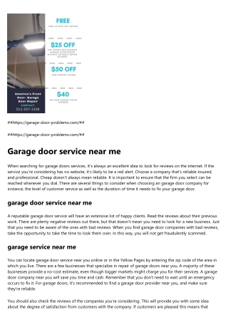 Garage door service near me