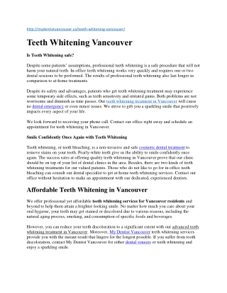 Teeth whitening vancouver