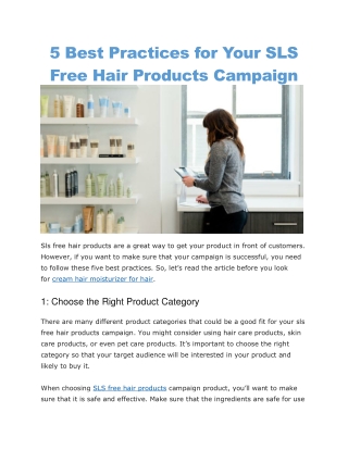 sls free hair products