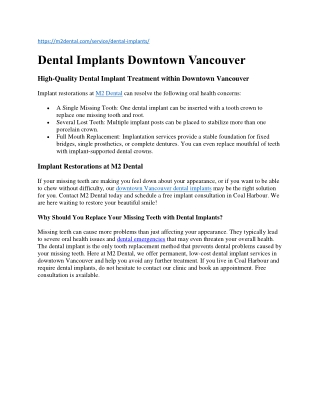 Dental implants in downtown Vancouver