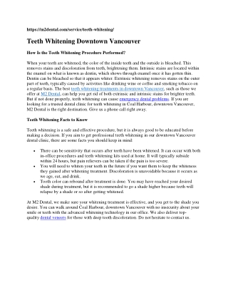 Teeth whitening in downtown Vancouver