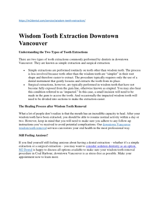 Wisdom tooth extraction in downtown Vancouver