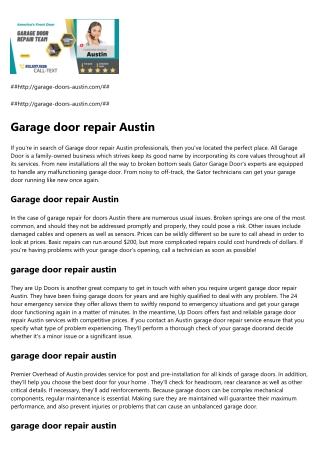 garage door repair austin