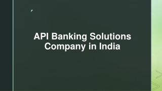 API Banking Solutions Company in India​