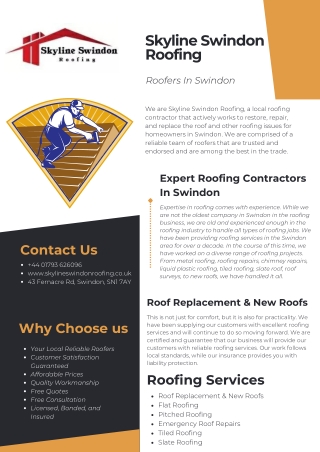 Skyline Swindon Roofing - Best Local roofing contractor