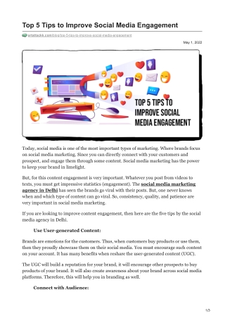 Top 5 Tips to Improve Social Media Engagement