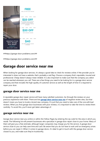 Garage door service near me