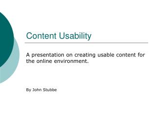 Content Usability