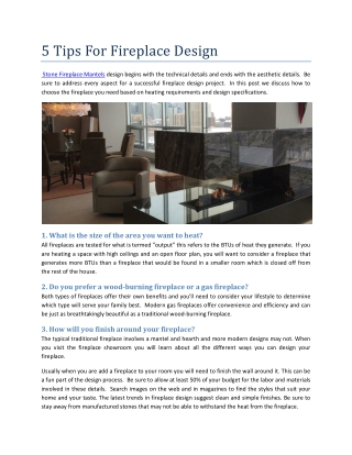 5 Tips For Fireplace Design