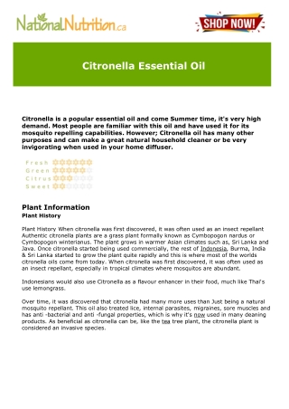 Citronella Essential Oil