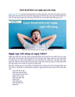 Cách thoát khỏi cơn ngáp ngủ mỗi sáng