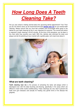 How Long Does A Teeth Cleaning Take