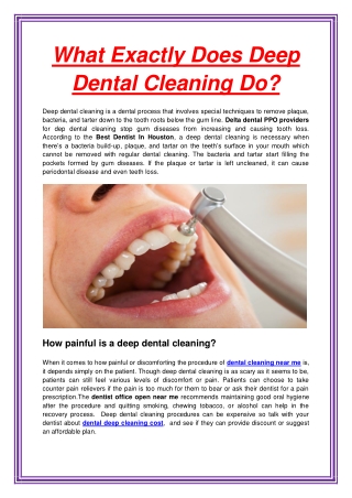 What Exactly Does Deep Dental Cleaning Do