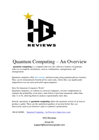 QUANTUM COMPUTING