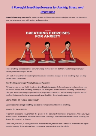 4 Powerful Breathing Exercises for Anxiety, Stress, and Depression