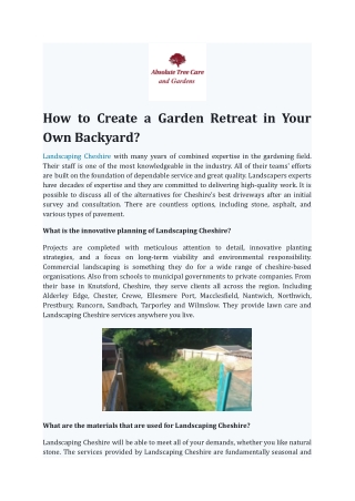 How to Create a Garden Retreat in Your Own Backyard ?