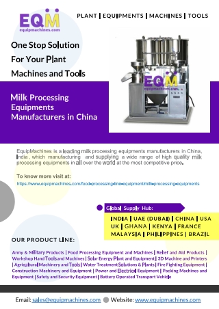 Milk Processing Equipments Manufacturers in China