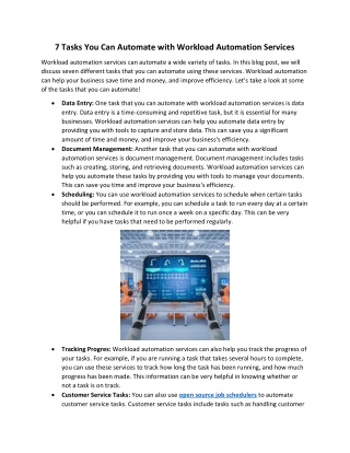 7 Tasks You Can Automate with Workload Automation Services