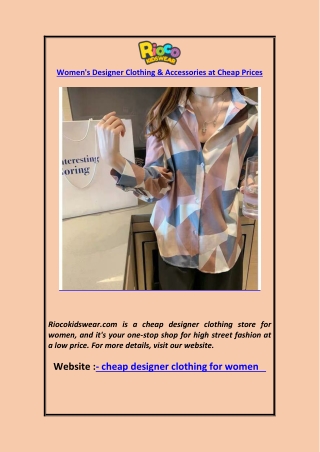 Women's Designer Clothing & Accessories at Cheap Prices