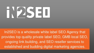 White Label SEO Reseller Program - IN2SEO